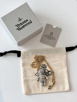 Vivienne Westwood Gold Tone Teddy Bear Orb Necklace BOXED - Image 1 of 4