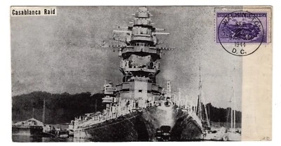 #925 Philippines 1944 FDC - WWII Patriotic Tied-on Battleship - Image 1 of 2