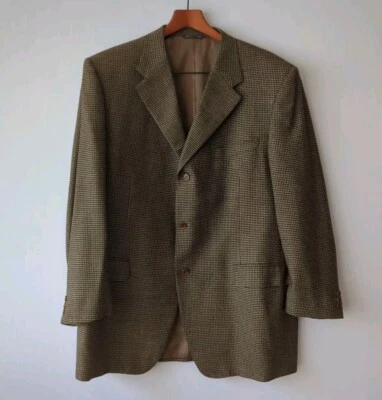 Canali Sz 46 Sport Coat Blazer Houndstooth 100% Pure New Wool Preppy Office Work - Image 1 of 4