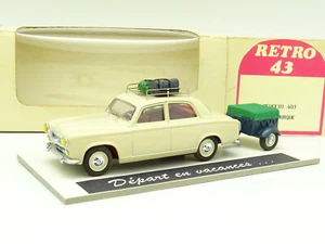 Retro 43 1/43 - Peugeot 403 + Rimorchio Partenza In Vacanza - Foto 1 di 2