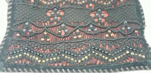 Free People Bohemian Tote Purse BOHO Studded Leather Beaded Messenger Bag - Picture 1 of 9