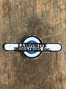 Vtg La Favorite Industries Embroidered Sew On Patch 4” Badge Lafavorite Rubber - Picture 1 of 4