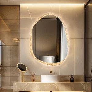 28/32/36'' Asymmetrical Glass 3 Colors LED Bathroom Mirror Vanity with Anti-fog - Picture 1 of 17