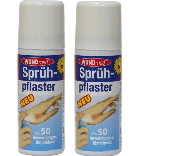 2x WUNDmed Sprüh Pflaster Spray Erste Hilfe Sprühverband, 2x 40ml