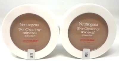 (2) Neutrogena SkinClearing Mineral Powder 0.38 oz Each Sealed 50 - Soft Beige - Image 1 of 3