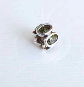 Genuine Pandora Charm Bead Green Oval Lights 790311GCZ - Picture 1 of 1