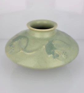Jarrón Roseville Celadon verde cremona en cuclillas 1927 patrón temprano 7" - Imagen 1 de 17