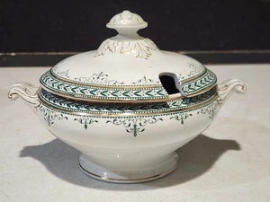 PEQUEÑA SALSA ANTIGUA ALLIE ENGLAND IRONSTONE TRANSFERWARE SERVIR TUREEN - Imagen 1 de 10