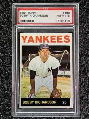 1964 Topps Baseball #190 Bobby Richardson PSA 8 - Image 1 of 2