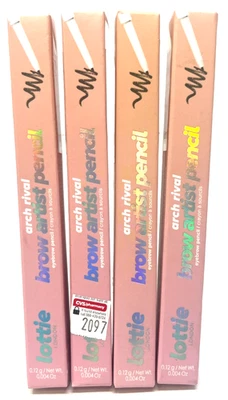 (4) Lottie Arch Rival Brow Artist Pencil 0.004 oz Sealed DAKR BROWN - Image 1 of 3