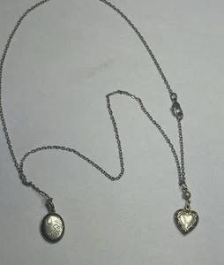 Silver Heart Pendant and oval locket - Picture 1 of 11