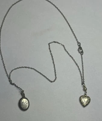Silver Heart Pendant and oval locket - Image 1 of 4