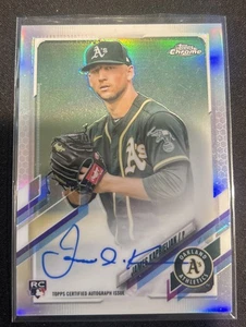 Autógrafos de novato Topps 2021 cromados James Kaprielian #RA-JK plateados/499 - Imagen 1 de 2