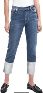 Jeans 7 Seven for All Mankind B Air vita alta denim argento taglio orlo grezzo 23 nuovi con etichette - Foto 1 di 6