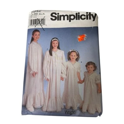 Simplicity 9942 BB Misses Nightgown Gown Sewing Pattern Uncut M L XL Vintage PJ - Image 1 of 4
