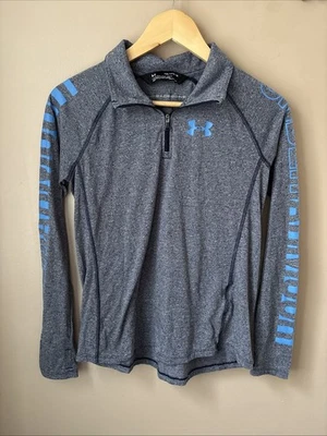 Under Armour Boys XL Blue Quarter Zip HeatGear Pullover Athletic Top - Image 1 of 4