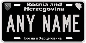 Bosnien und Herzegowina schwarz silber Neuheit Auto Nummernschild beliebiger Name - Bild 1 von 3