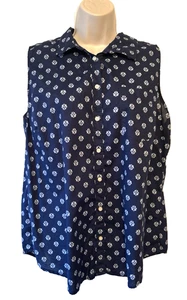 Camicetta donna blu St. John's Bay taglia XL senza maniche con bottoni - Foto 1 di 7