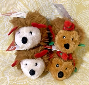 ZippyPaws 4-Pack Holiday SMALL HEDGEHOGS Squeaky Dog Plush Toy -FREE SHIPPING- - Picture 1 of 9
