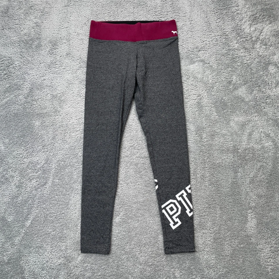 Leggings Pink Victorias Secret Mujer Pequeños Gris Yoga Algodón Gimnasio Rendimiento Foto 1 de 4