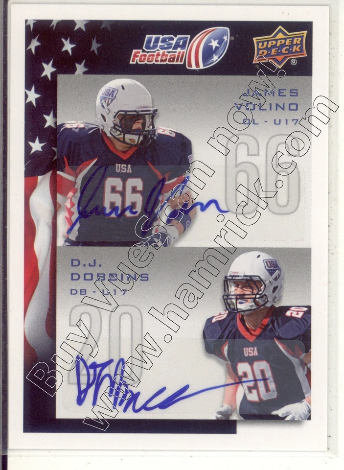 volino dj dobbins rc rookie draft dual auto autograph college/hs upper deck usa - Image 1 of 1