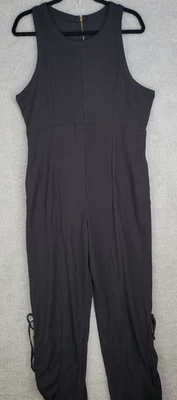 Women’s Black Sleeveless Jumpsuit XL One-Piece Romper Wide Leg Zip Back Casual D - Image 1 of 4