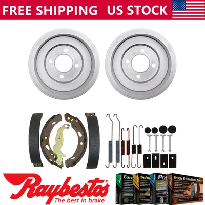 Rear Kit Brake Drums & Brake Shoes Hardware Kit For 2014-2016 Ford Fiesta - Image 1 of 4
