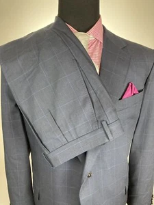 $2495.00 Traje Caruso Super 180's Azul Marino Italiano Moderno 2Btn 48 S/R - Imagen 1 de 5