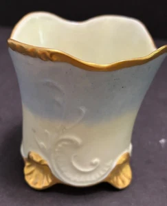 Antiker Übertopf Cache Topf 4" O&EG Royal Austria Muschelfüße handbemalt - Bild 1 von 10