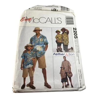 McCall's 2205 Men's & Boys' Shirt, Shorts, and Hat Sewing Pattern (S-XXL, 3-8) - Image 1 of 2