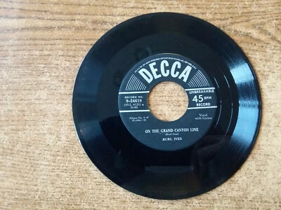 RARE 1950S EXCELLENT Burl Ives-OLD UNCLE NED/ON THE GRAND CANYON LINE 9-24619 45 - Image 1 of 2