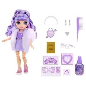 Arco Iris Alto Cristales Creativos Muñeca de Moda Violeta 28cm + Conjunto y Kit de Cristal - Imagen 1 de 8