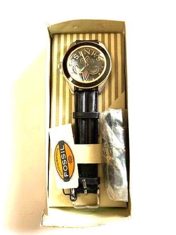 New Orleans Saints NFL, Fossil Unworn Mans Vintage 1993, Leather Band Watch NEW Cover