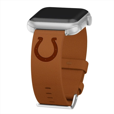 Indianapolis Colts Premium Leather Apple Watch Band Cover