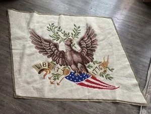 De colección Eagle Liberty 1776 Patriótica Bandera Americana Punta de Aguja Crewel Grande - Imagen 1 de 18