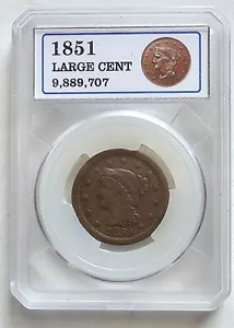 1851 GROSSER US CENT ZIRKULIERT - Bild 1 von 2