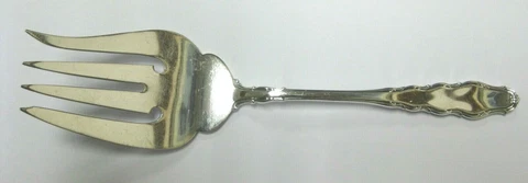Reed & Barton Sterling Medium Solid Cold Meat Serving Fork English Provincial Cover