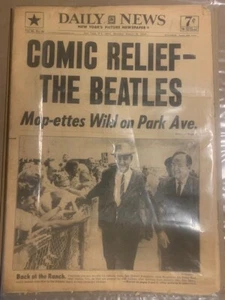 The BEATLES come to America (New York City) 1964 newspaper original John Lennon - Picture 1 of 2
