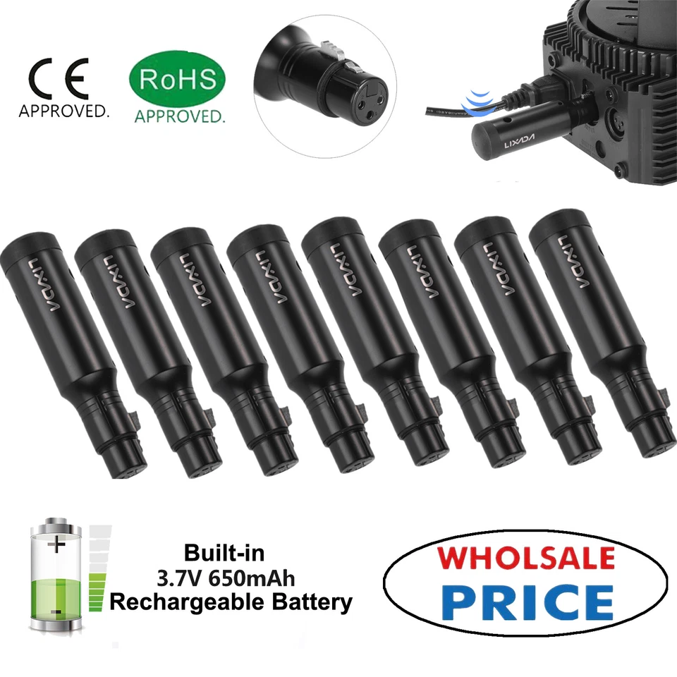 LOT Lixada Rechargeable 2.4G ISM DMX512 Wireless Female Receiver for Stage Light - Image 1 of 1