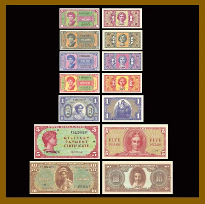 Copy MPC 1 5 10 25 50 Cents / Dollars (7 Pcs Set), Series 541 - Image 1 of 4