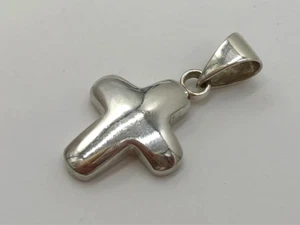 SILPADA S0437 Sterling Silver 925 Puffy Cross Pendant Christian Religious - Picture 1 of 3
