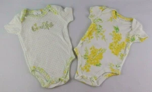 2 Laura Ashley Baby One Piece Outfits Size 6/9 Months Beautiful Yellow Flowers - Picture 1 of 8