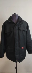 Dickies Mens Workwear Heavy Thick Field Jacket Black Pure Polyester US L EU XL - Picture 1 of 7