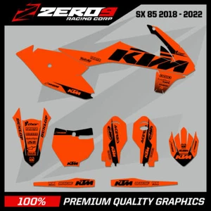 KTM Motocross Graphics Kit: SX 85 2006 - 2022 MX Graphics BLOCK ORG/BLK - Picture 1 of 3