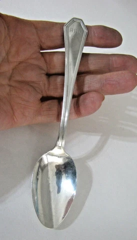 Antique Sterling Silver Spoon Queen Anne Monogram 1920 Dominick & Haff  26 Grams Cover