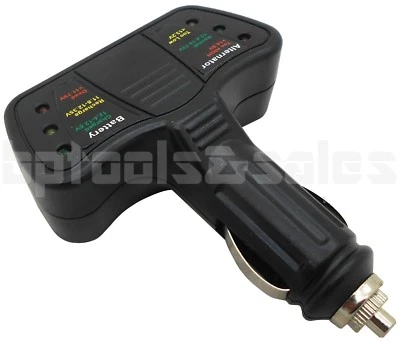 12 VOLT LED BATTERY & ALTERNATOR TESTER 4 CARS AND TRUCKS 12V SYSTEM TESTER - Image 1 of 2