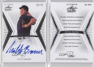2012 Leaf Ultimate Draft Base Auto Silver /25 Mitch Brown #BA-MB1 Auto