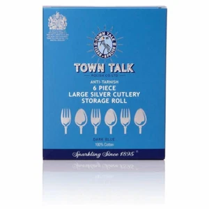 Town Talk Superior 6pc Silver Serving / Silverware Anti-Tarnish Storage Roll - Picture 1 of 2