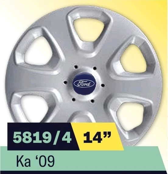 Kit serie 4 copricerchi coppe ruota 14" per FORD KA 2009 09 5819/4 LB - Image 1 of 1