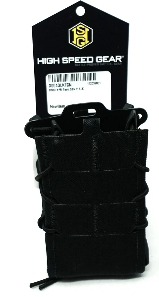 High Speed Gear X2R Taco Gen 2 Molle Double Magazine Pouch - Black [242R00BK] - Image 1 of 2